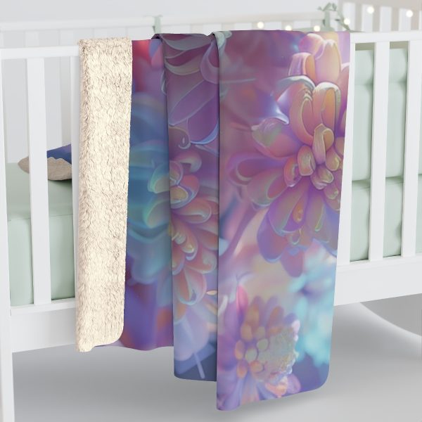 Floral Nebula 06 - Sherpa Fleece Blanket - Image 4