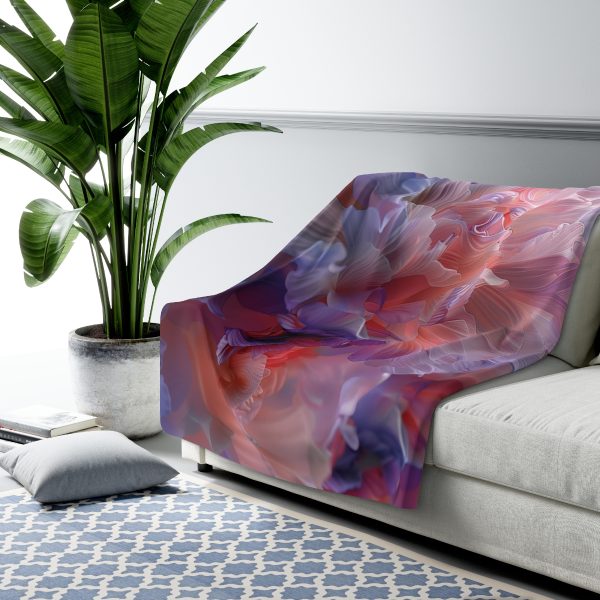 Floral Nebula 07 - Sherpa Fleece Blanket - Image 3