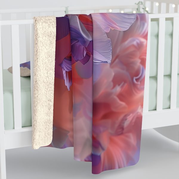 Floral Nebula 07 - Sherpa Fleece Blanket - Image 4