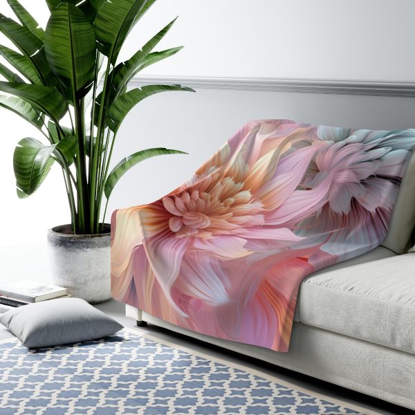 Pastel Fantasy Baroque Floral 03 - Sherpa Fleece Blanket - Image 3