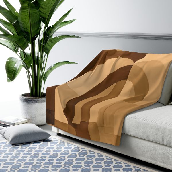 Soft Geometric Archways in Honey Yellow Tone - Sherpa Fleece Blanket - Image 3