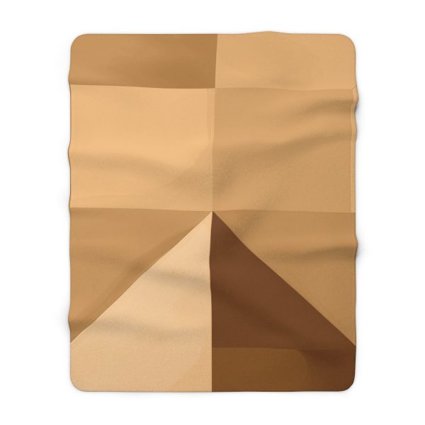 Soft Geometric Pyramid 01 in Honey Yellow Tone - Sherpa Fleece Blanket