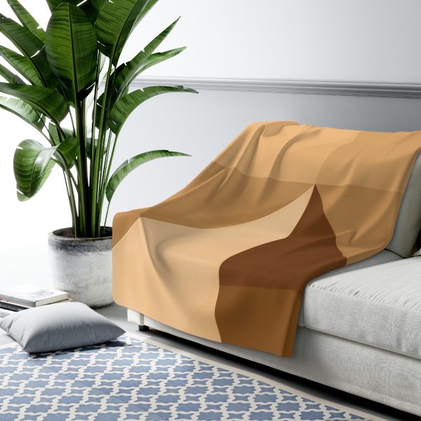 Soft Geometric Pyramid 01 in Honey Yellow Tone - Sherpa Fleece Blanket - Image 3