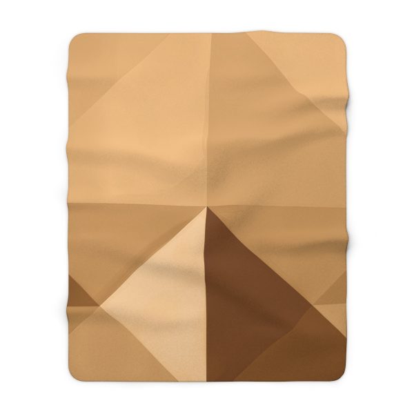 Soft Geometric Pyramid 03 in Honey Yellow Tone - Sherpa Fleece Blanket