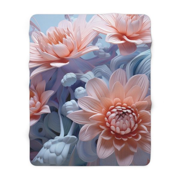 Foamy Floral Fusion 02 - Sherpa Fleece Blanket