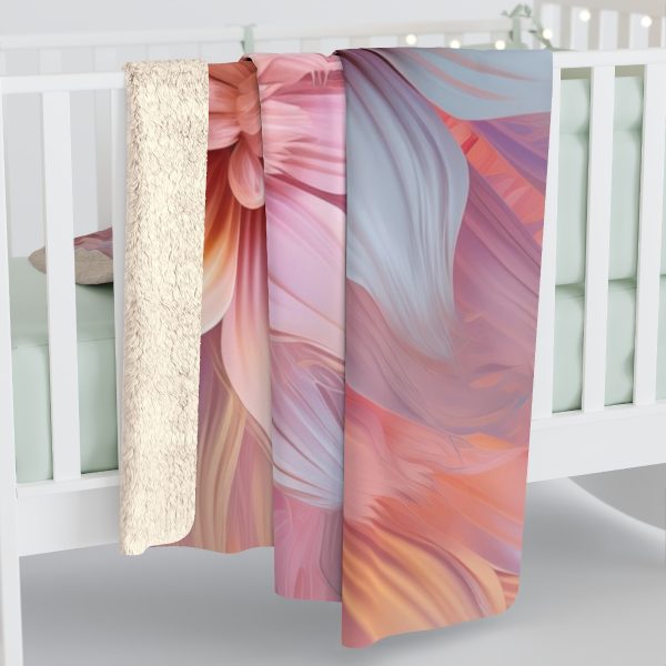 Pastel Fantasy Baroque Floral 03 - Sherpa Fleece Blanket - Image 4