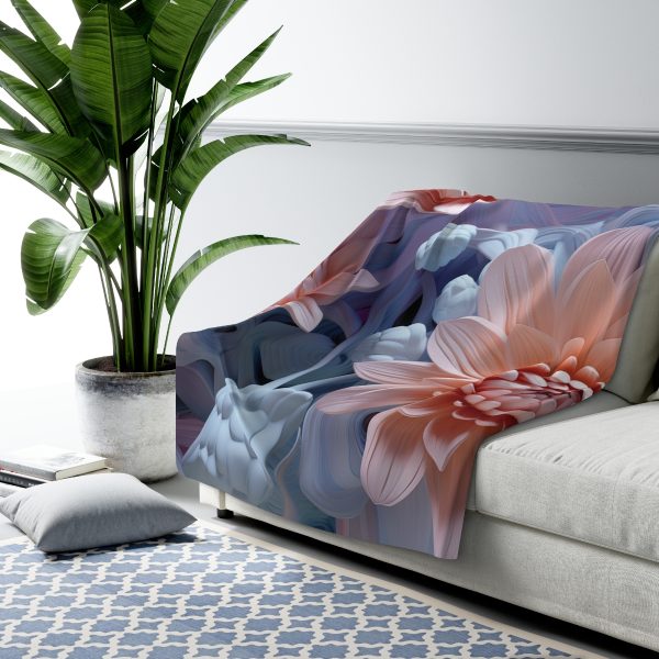 Foamy Floral Fusion 02 - Sherpa Fleece Blanket - Image 3