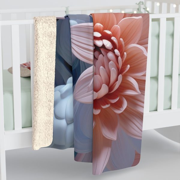 Foamy Floral Fusion 02 - Sherpa Fleece Blanket - Image 4