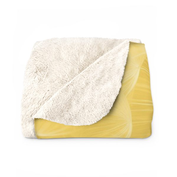 Dandelion Down Motif in Super Lemon Tone - Sherpa Fleece Blanket - Image 2