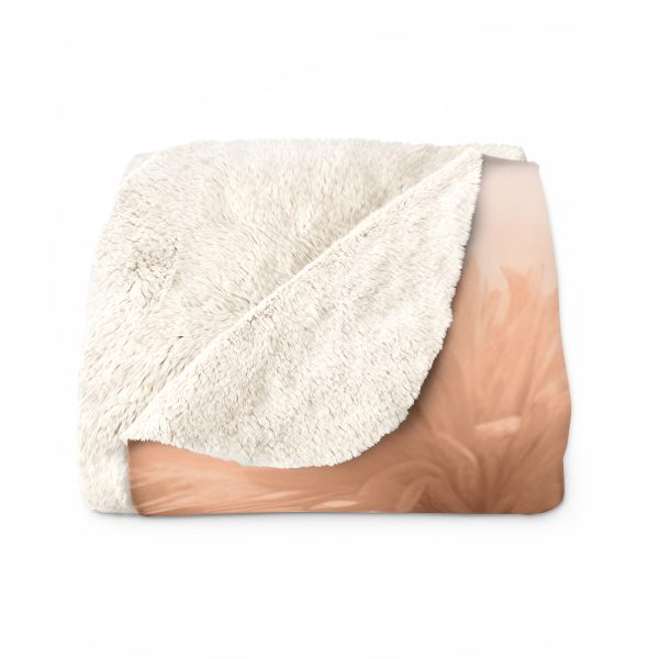 Fuzzy Dandelion Fantasy in Peach Fuzz Tone - Sherpa Fleece Blanket - Image 2