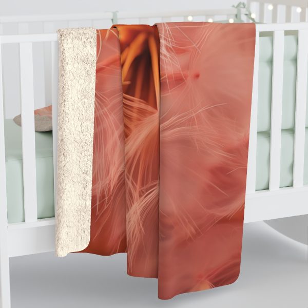 Lovely Fuzzy Fluff in Peach 01 - Sherpa Fleece Blanket - Image 4