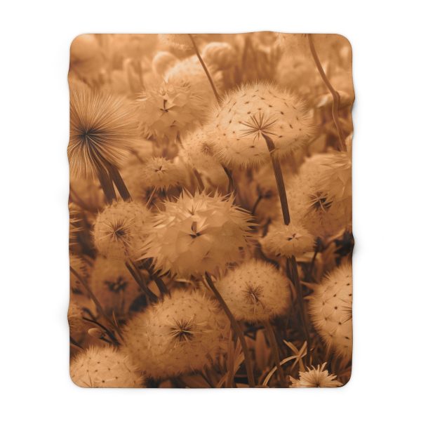 Dandelion Dream in Sunkissed Peach - Sherpa Fleece Blanket