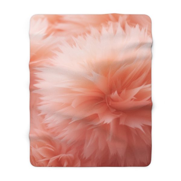 Lovely Fuzzy Buds in Peach 03 - Sherpa Fleece Blanket