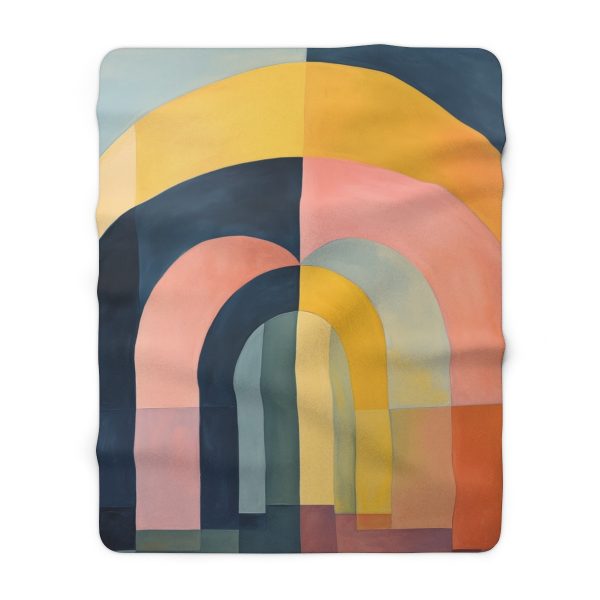 Soft Geometric Archways - Sherpa Fleece Blanket