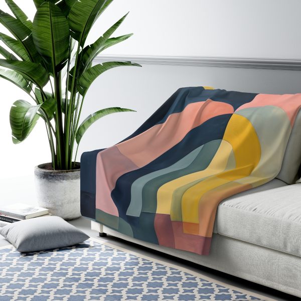 Soft Geometric Archways - Sherpa Fleece Blanket - Image 3