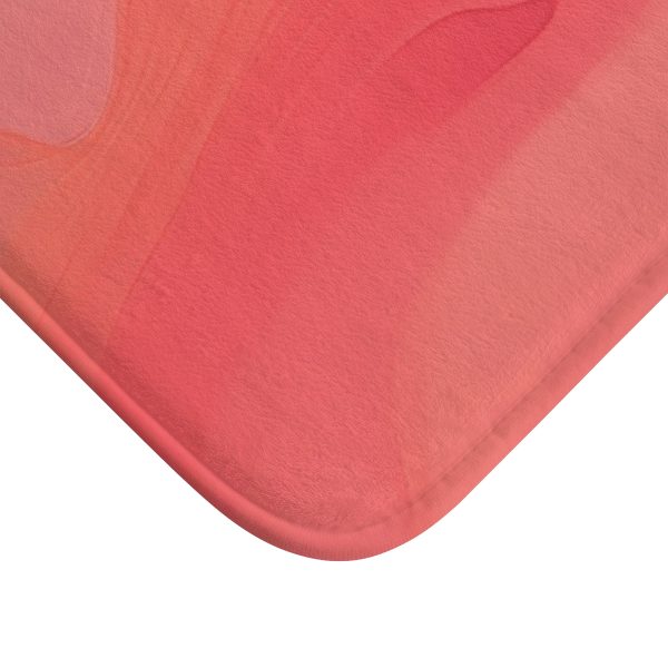 Aqueous Expression in Navy and Peachy Pastels 04 - Bath Mat - Image 2