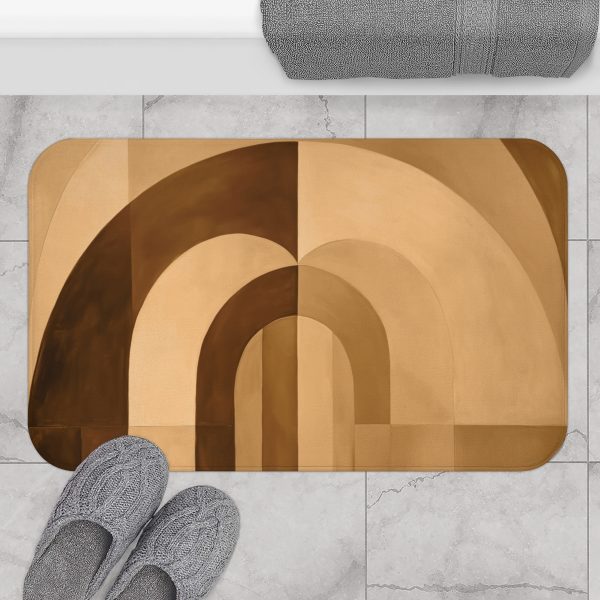 Soft Geometric Archways in Honey Yellow Tone - Bath Mat - Image 4