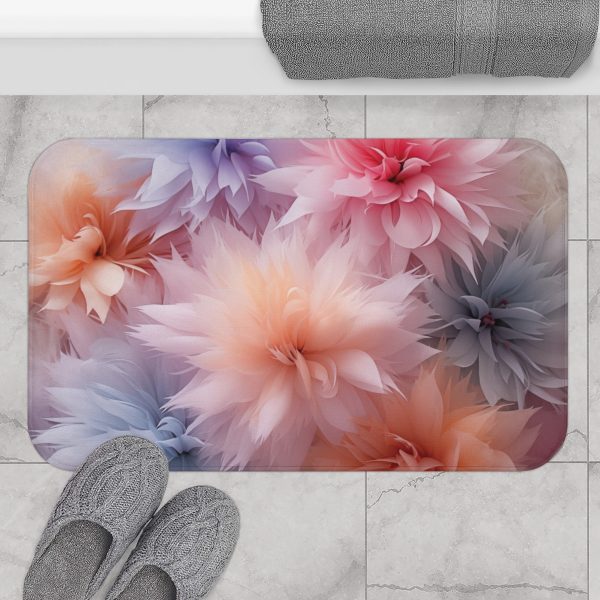 Pastel Palette Fantasy Feather Puffs - Bath Mat - Image 4