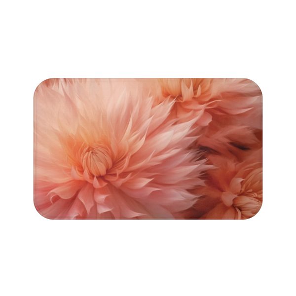 Lovely Fuzzy Buds in Peach 01 - Bath Mat