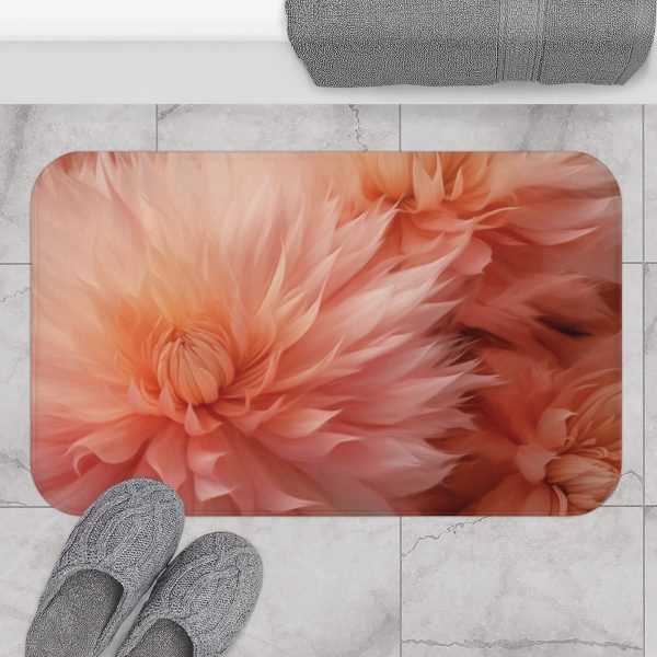 Lovely Fuzzy Buds in Peach 01 - Bath Mat - Image 4