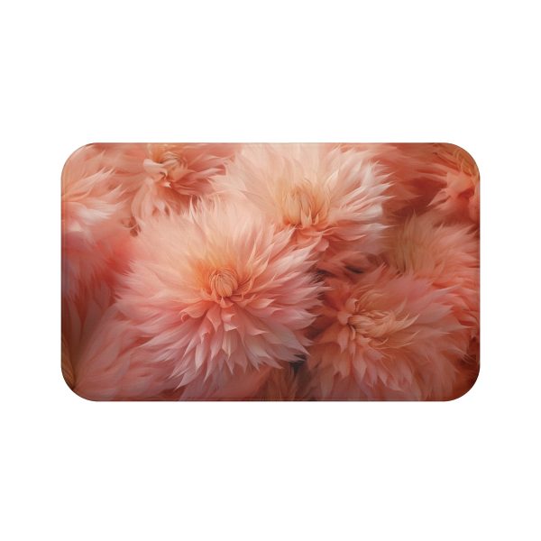 Lovely Fuzzy Buds in Peach 02 - Bath Mat