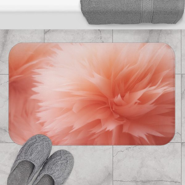 Lovely Fuzzy Buds in Peach 03 - Bath Mat - Image 4