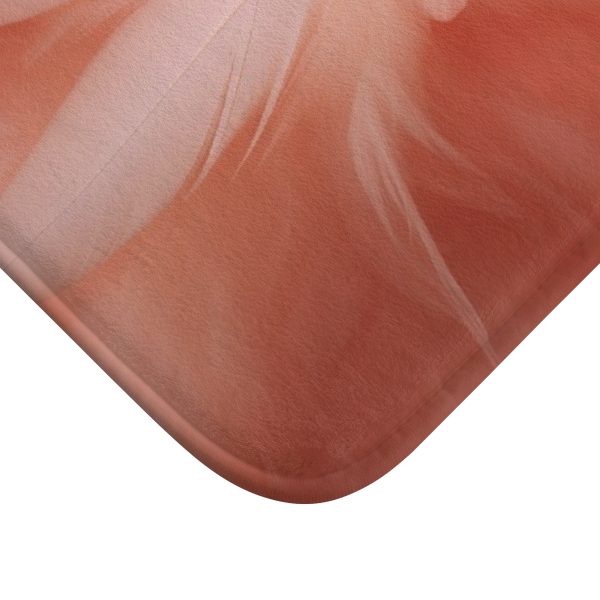 Lovely Fuzzy Feathers in Peach 01 - Bath Mat - Image 2