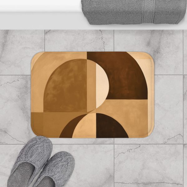 Soft Geometric Windows in Honey Yellow Tone - Bath Mat - Image 8