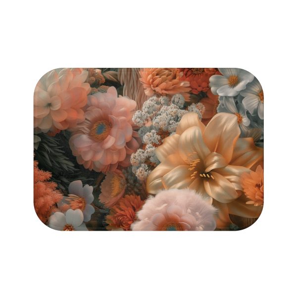 Lustrous Peach Baroque Floral 02 - Bath Mat - Image 5