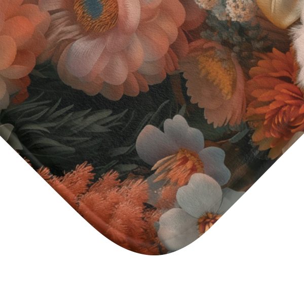 Lustrous Peach Baroque Floral 02 - Bath Mat - Image 6