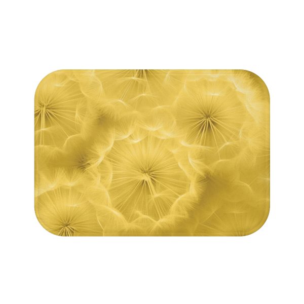 Dandelion Down Motif in Super Lemon Tone - Bath Mat - Image 5