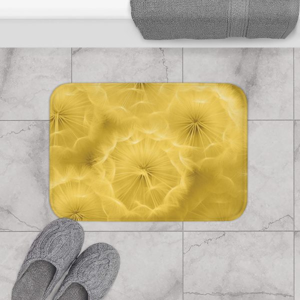 Dandelion Down Motif in Super Lemon Tone - Bath Mat - Image 8