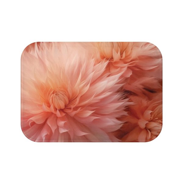 Lovely Fuzzy Buds in Peach 01 - Bath Mat - Image 5