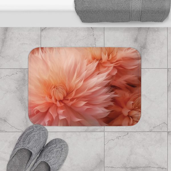 Lovely Fuzzy Buds in Peach 01 - Bath Mat - Image 8