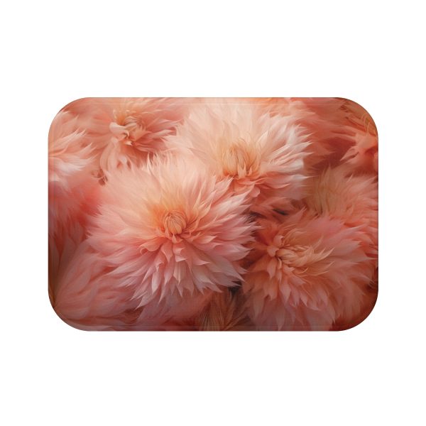 Lovely Fuzzy Buds in Peach 02 - Bath Mat - Image 5