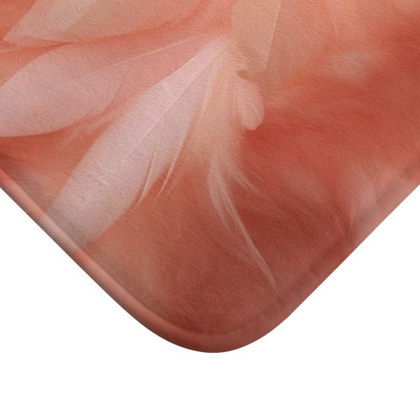 Lovely Fuzzy Feathers in Peach 01 - Bath Mat - Image 6