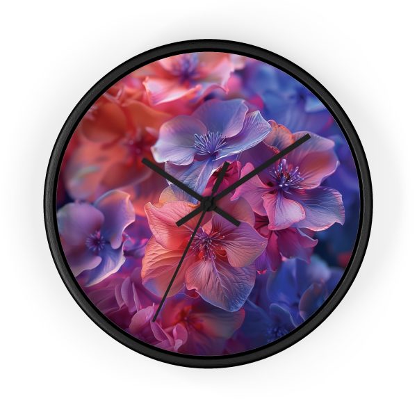 Bright Fantasy Floral 03 - Wood Frame Wall Clock - Image 4