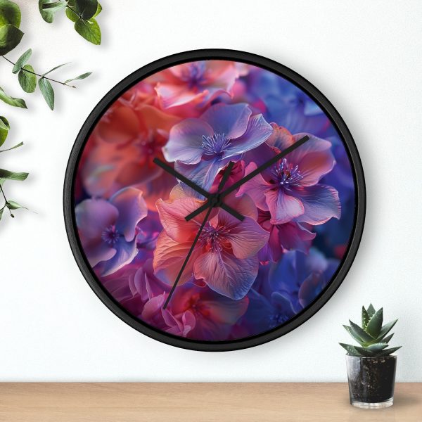 Bright Fantasy Floral 03 - Wood Frame Wall Clock - Image 6