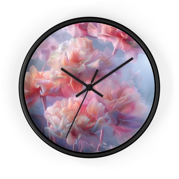 Floral Nebula 03 - Wood Frame Wall Clock - Image 4