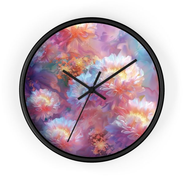 Floral Nebula 04 - Wood Frame Wall Clock - Image 4