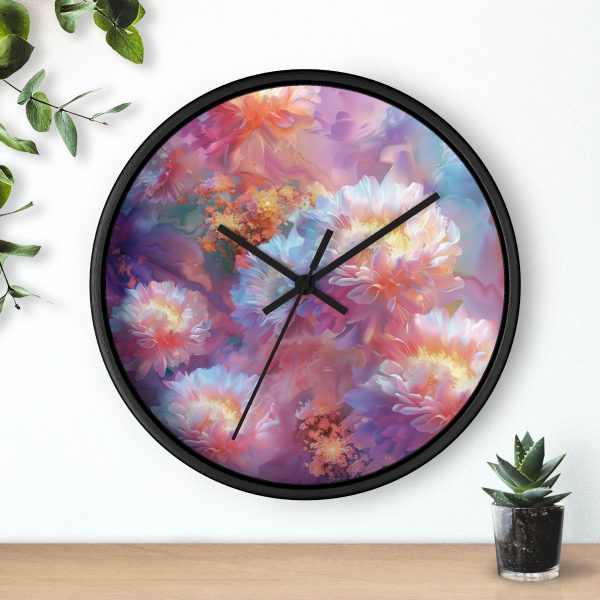 Floral Nebula 04 - Wood Frame Wall Clock - Image 6