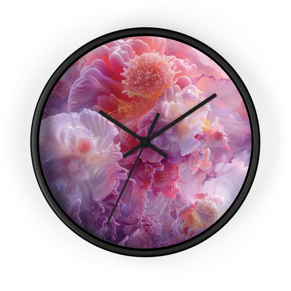 Floral Nebula 05 - Wood Frame Wall Clock - Image 4