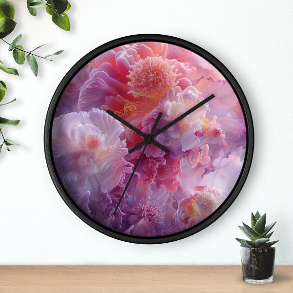 Floral Nebula 05 - Wood Frame Wall Clock - Image 6