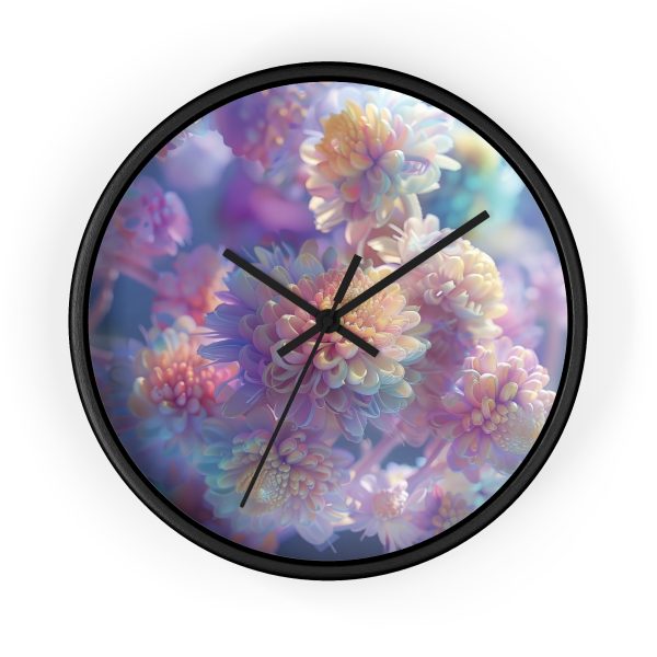 Floral Nebula 06 - Wood Frame Wall Clock