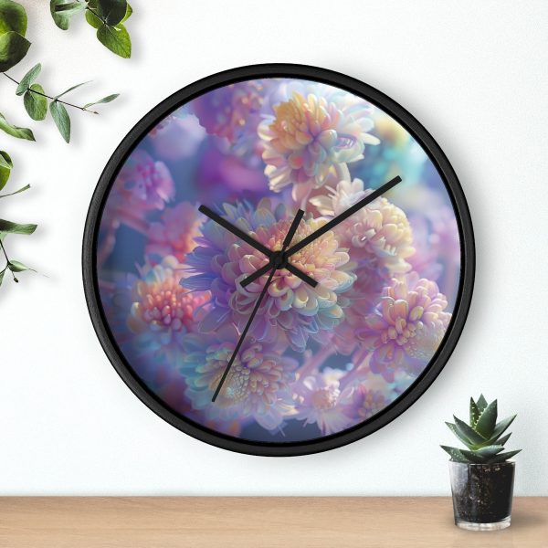 Floral Nebula 06 - Wood Frame Wall Clock - Image 3