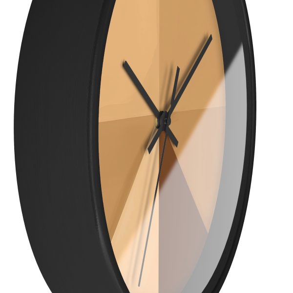 Soft Geometric Pyramid 02 in Honey Yellow Tone - Wood Frame Wall Clock - Image 5