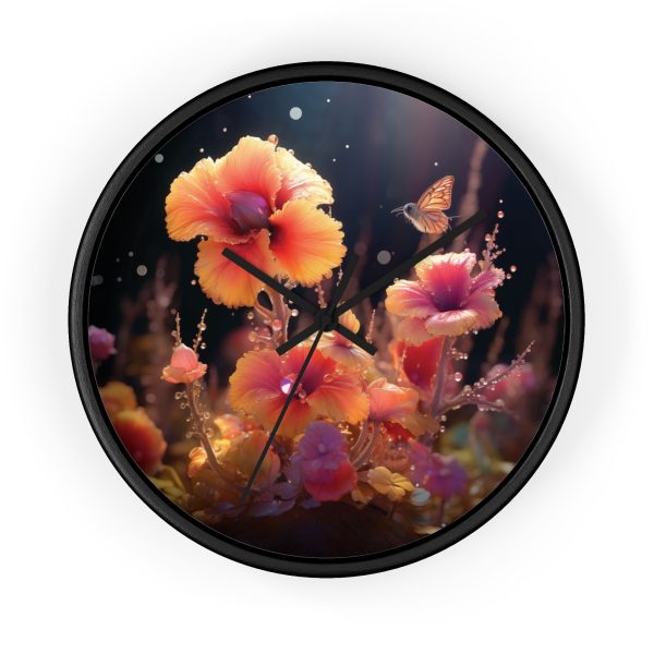 Bright Fantasy Floral 01 - Wood Frame Wall Clock - Image 4