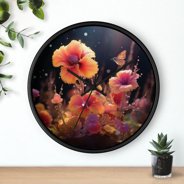 Bright Fantasy Floral 01 - Wood Frame Wall Clock - Image 6