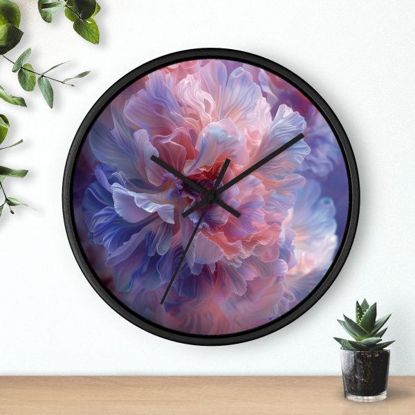 Floral Nebula 08 - Wood Frame Wall Clock - Image 6