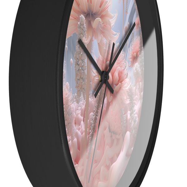 Foamy Floral Fusion 01 - Wood Frame Wall Clock - Image 5